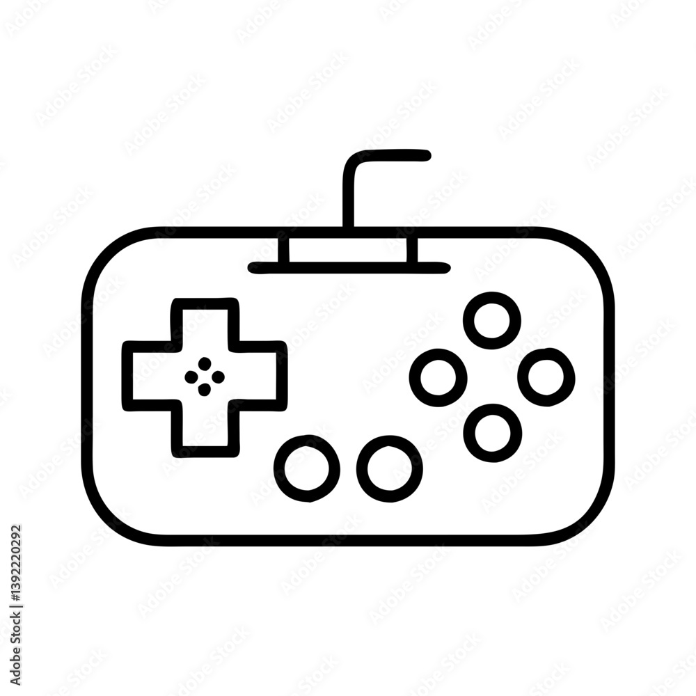 Retro gaming console vector illustration for old school video game and entertainment design projects online use
