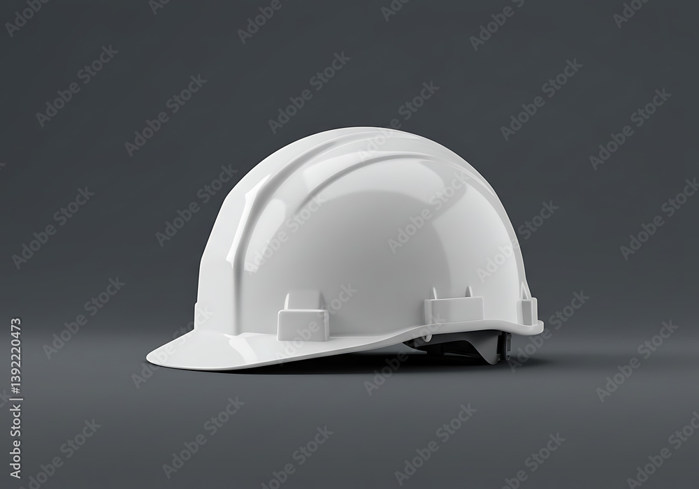 Fototapeta premium White construction hard hat safety helmet for industrial protection