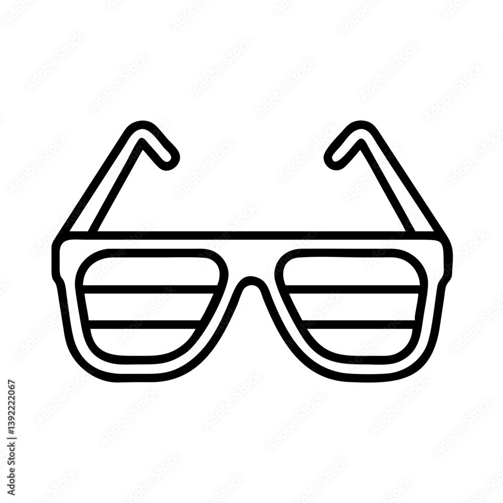 Shutter shades sunglasses vector icon illustration for summer fashion and eye protection accessory design Shutter shades sunglasses vector icon illustration for summer fashion and eye protection accessory design