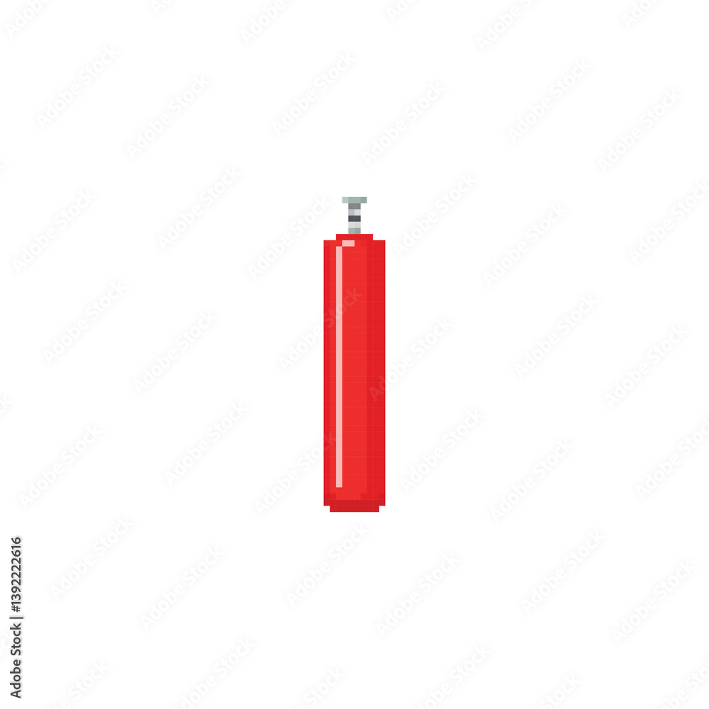 Pixelated red gas cylinder icon. Retro pixel icon propane gas tank simple minimal digital fuel isolated icon Pixelated red gas cylinder icon. Retro pixel icon propane gas tank simple minimal digital fuel isolated icon