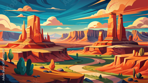 Majestic Vista of the Grand Canyon at Dusk