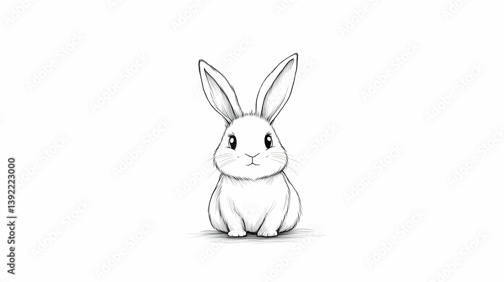 Obraz premium simple bunny drawing illustration