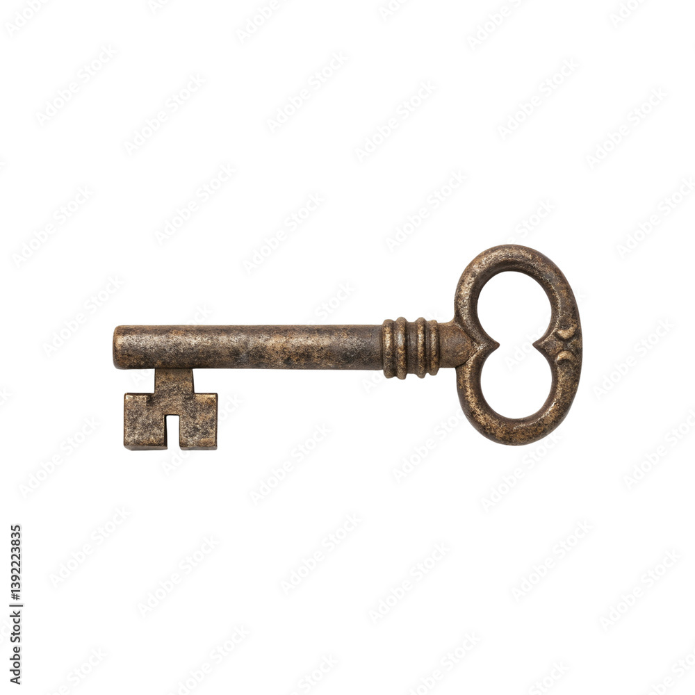 Antique Skeleton Key Detailed Closeup Image Grey Background Old Rusty Metal transparent background Generative AI Antique Skeleton Key Detailed Closeup Image Grey Background Old Rusty Metal transparent background Generative AI