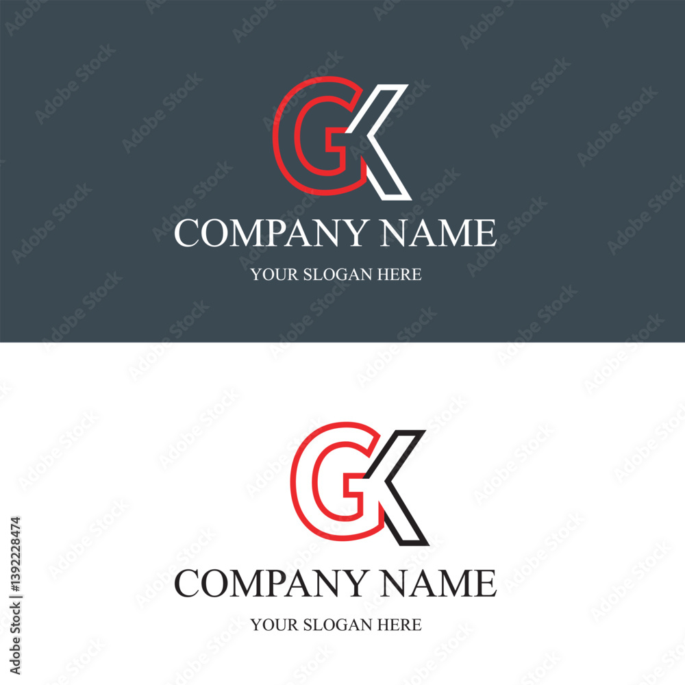 Fototapeta premium GK logo initial letter luxury royal logo. template symbol. modern golden luxury logo. abstract monogram vector letter mark brand fashion. icon business monogram boutique font Clothing minimalist.