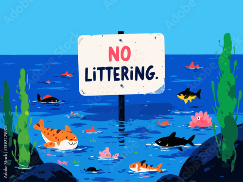  ocean is not garbage log sign