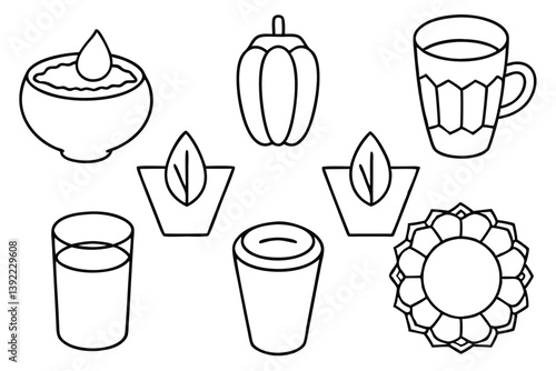 Neer Mor Line Art Illustration Detailed Design for Creative Artwork  
