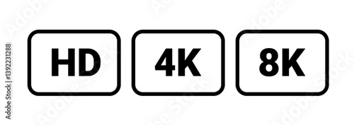 4k hd full resolution icon. Ultra video tv 8k high quality 4k hd screen template sign
