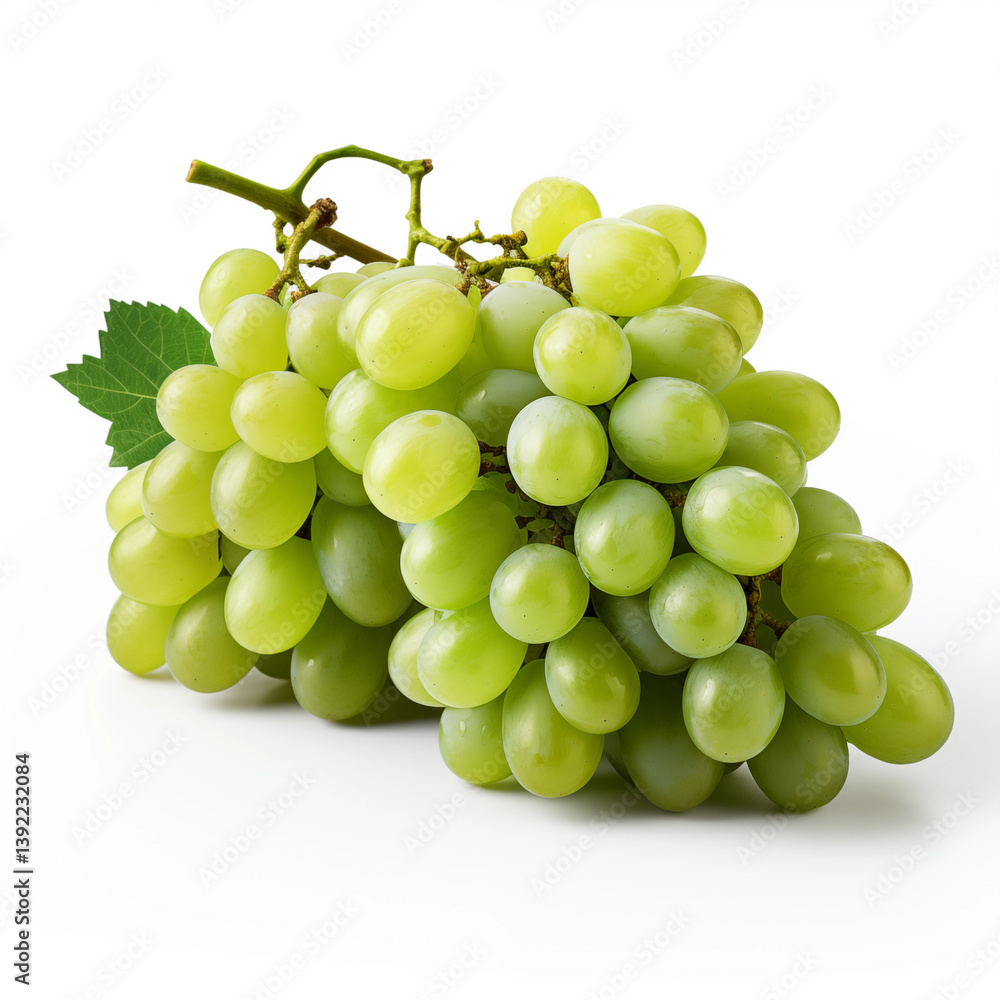 Fresh Green Grapes Bunch White Background Food Photography Fresh Green Grapes Bunch White Background Food Photography
