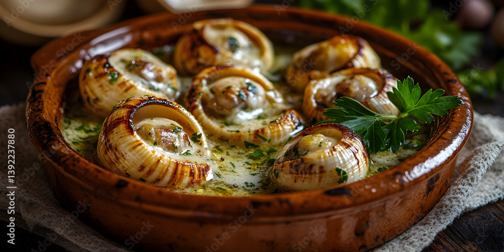 Baked escargot with garlic herb butter Baked escargot with garlic herb butter