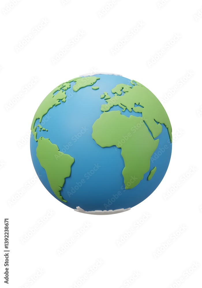 3D Realistic Cartoon Planet Earth Icon Isolated on White for Earth Day or Environmental Concepts white background 3D Realistic Cartoon Planet Earth Icon Isolated on White for Earth Day or Environmental Concepts white background