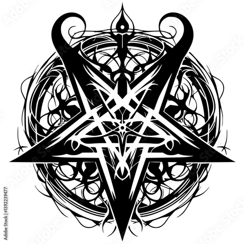 Creepy satanic symbol silhouette