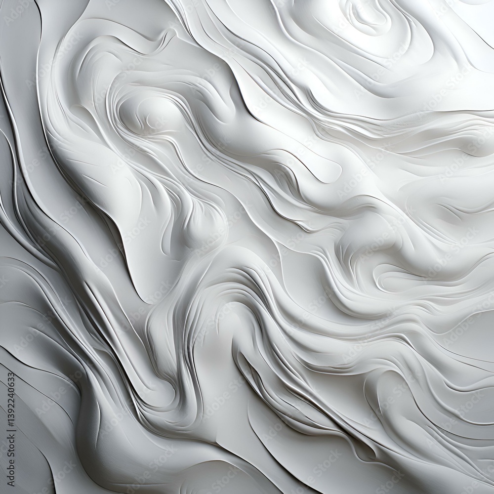 Abstract White Swirling Fluid Texture Modern Digital Art Abstract White Swirling Fluid Texture Modern Digital Art