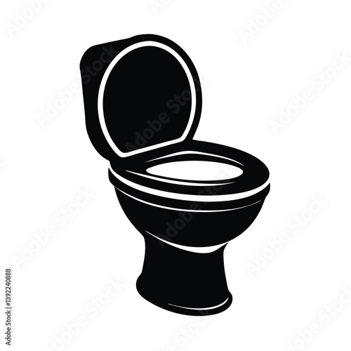 Toilet Vector Silhouette Design.
