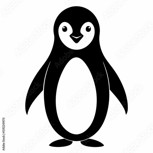 Penguin Outline Art in Vector