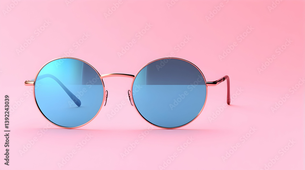Retro Sunglasses on Pink Background Retro Sunglasses on Pink Background