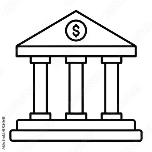 Vector illustration of a bank building 