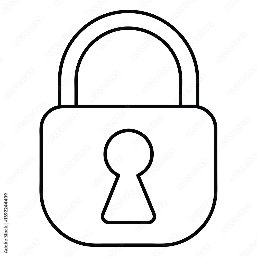 vector lock icon isolated on white background
