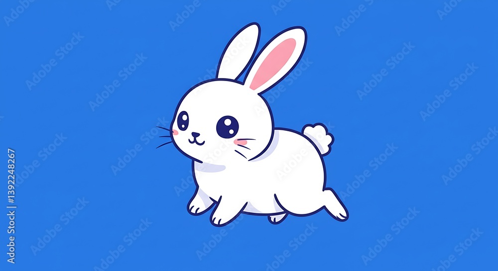 Obraz premium Bunny Hop Across The Blue AI Generated