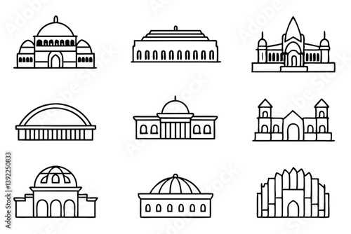 Opera House Line Art Elegant Design for Artistic Illustration Display 