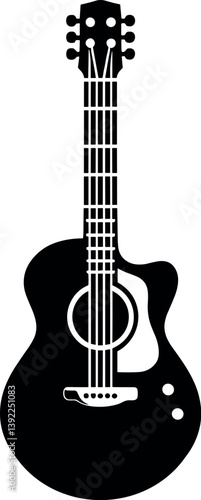 Guitar vector black silhouette cricut print design