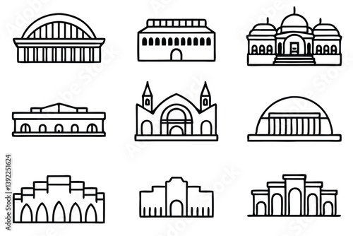 Opera House Line Art Intricate Drawing for Architectural Illustration  