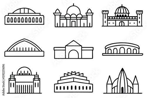 Opera House Line Art Intricate Drawing for Architectural Illustration 