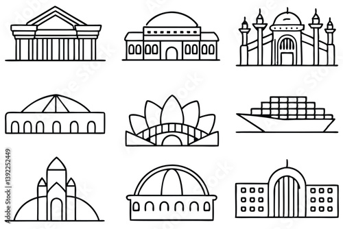 Opera House Line Art Unique Design for Visual Art Creation 