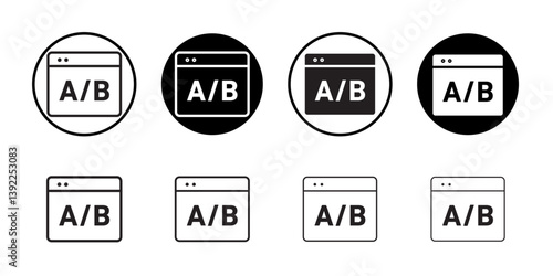 A B test icon Black and white logo