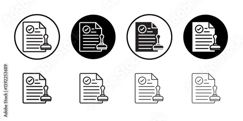 Approved document icon Black and white logo