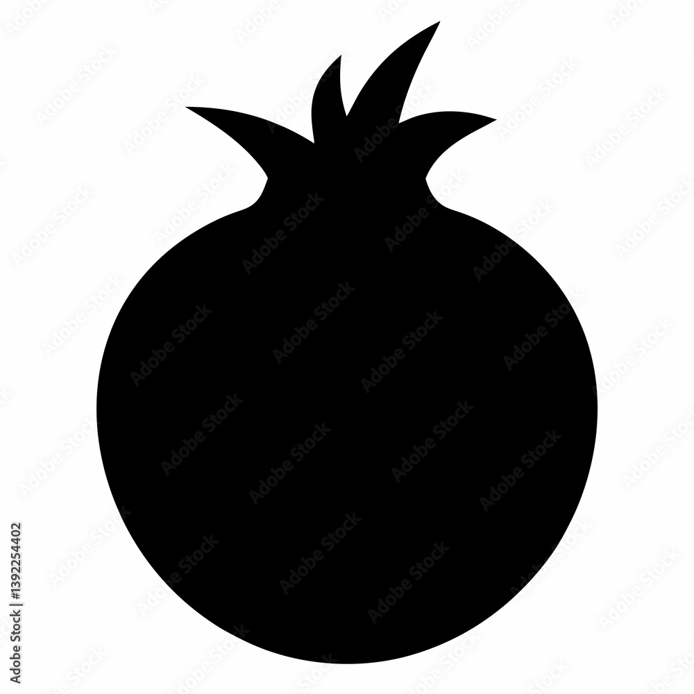 Pomegranate black silhouette vector Pomegranate black silhouette vector