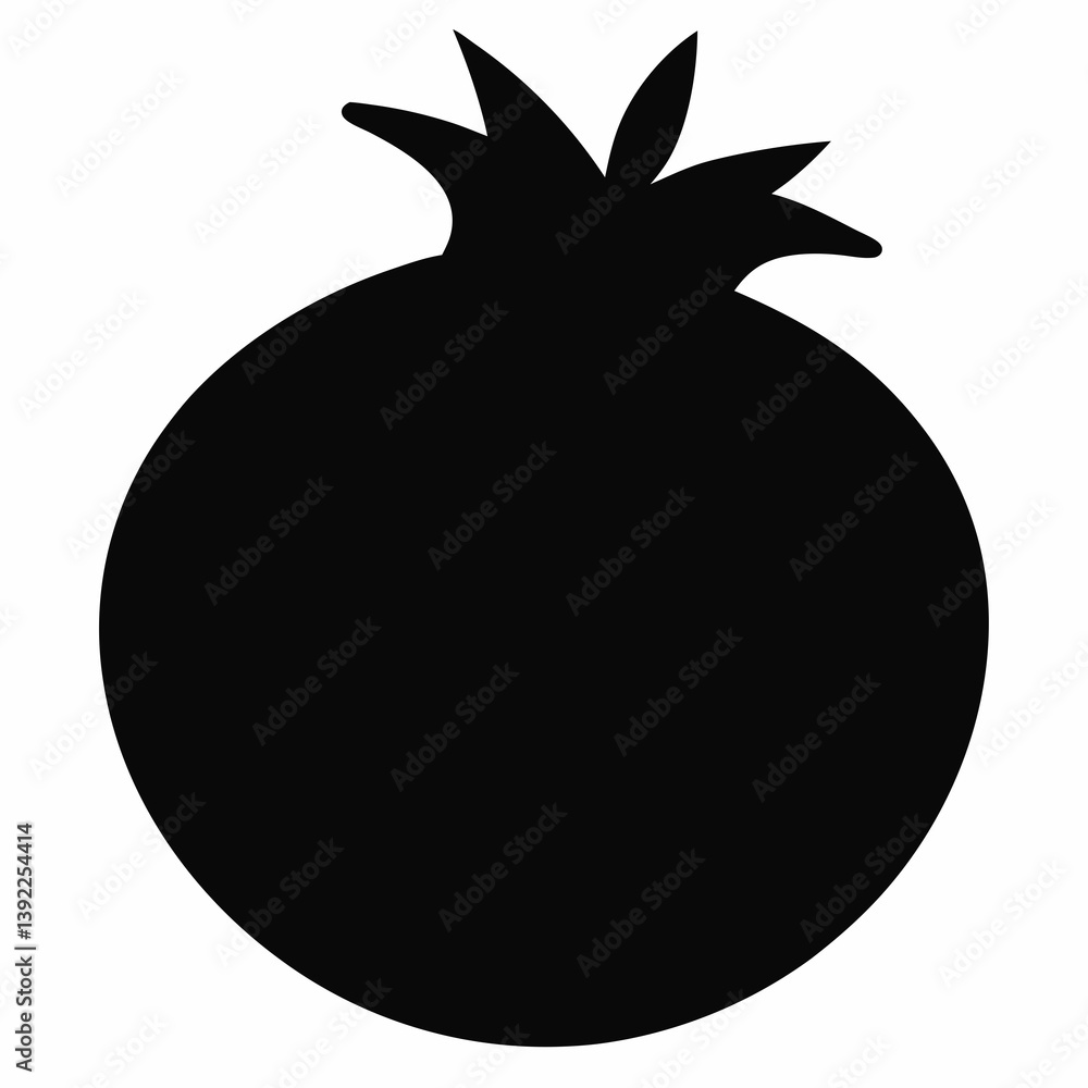 Pomegranate black silhouette vector Pomegranate black silhouette vector