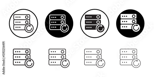 Data backup icon Black and white logo