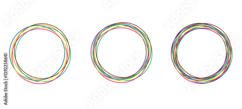 a set of multicolored circles, a round shape, a vector illustration, a frame, a template for your design