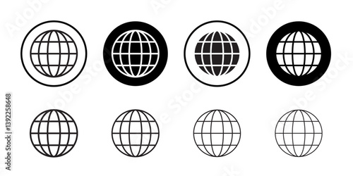 Globe icon Black and white logo
