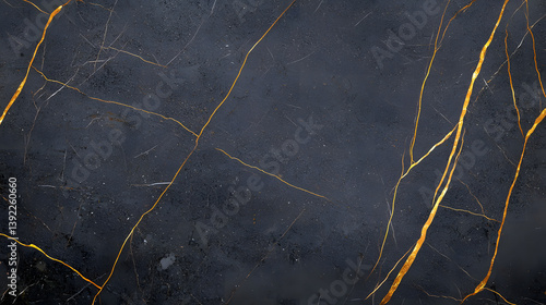 Obraz na płótnie Abstract dark black stone texture with gold veins w salonie