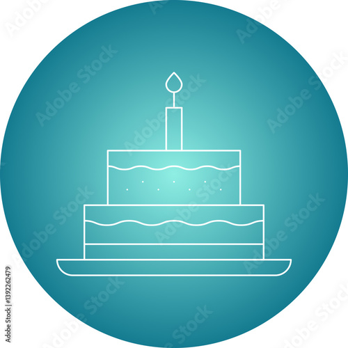 Cakeicon single vector illustration