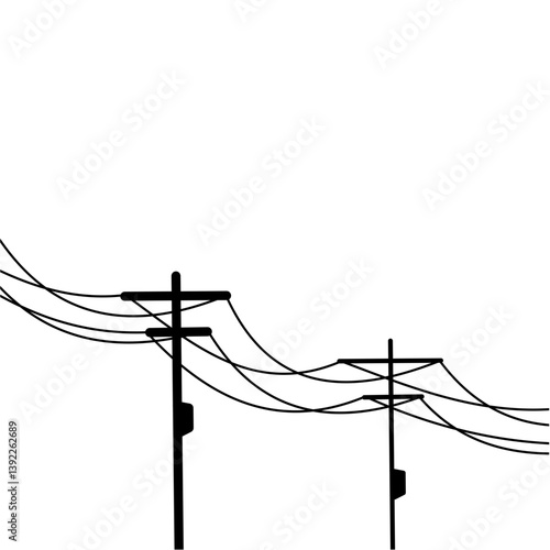 Electric pole silhouette