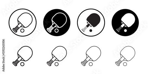 Ping pong icon Black and white logo