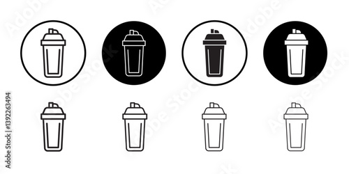 Protein shake icon Black and white logo
