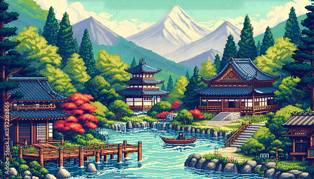 Fototapeta premium japanese temple in the mountains