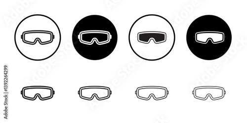 Safety goggles icon Black and white logo