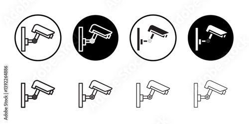 Security camera icon Black and white logo