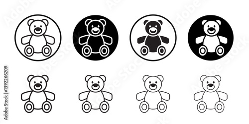 Teddy bear icon Black and white logo