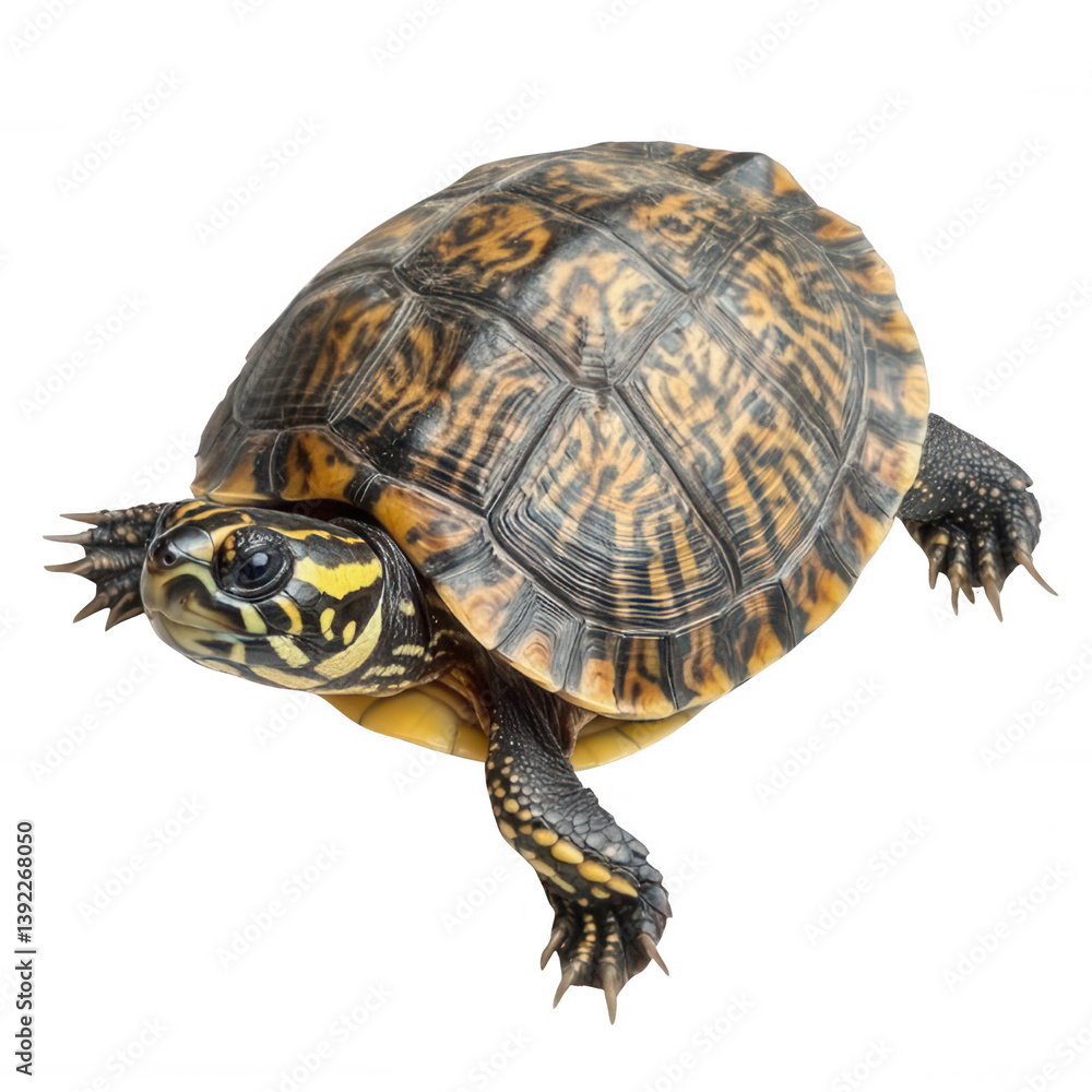 Fototapeta premium Photorealistic Turtle Side View for Educational Use Transparent Background