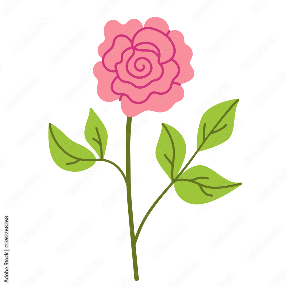 Obraz premium Simple vector flower illustration on transparent background