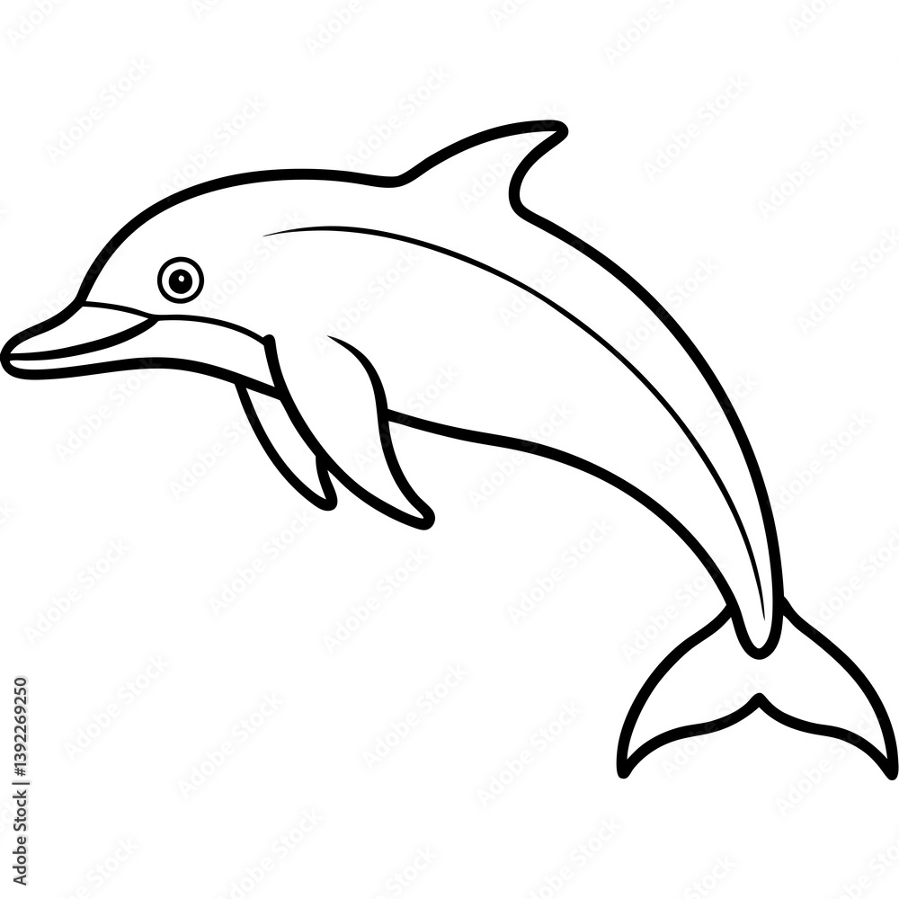 Sleek Dolphin Art in One Line Vector Sleek Dolphin Art in One Line Vector
