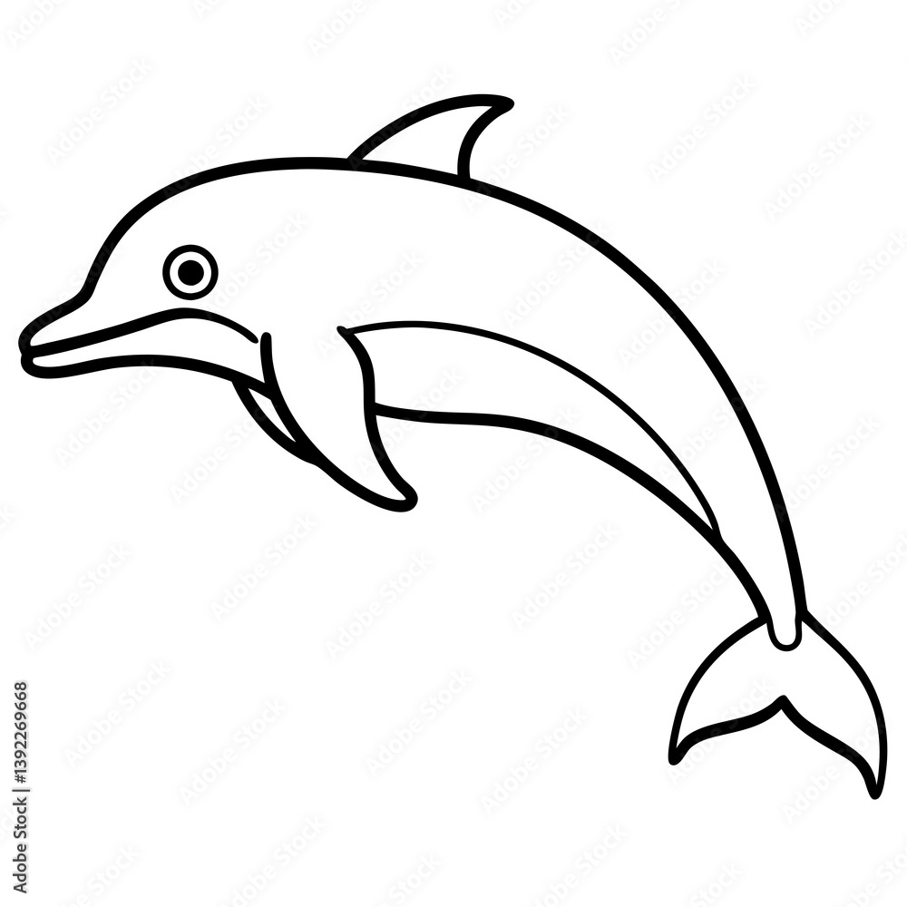 Sleek Dolphin Art in One Line Vector Sleek Dolphin Art in One Line Vector