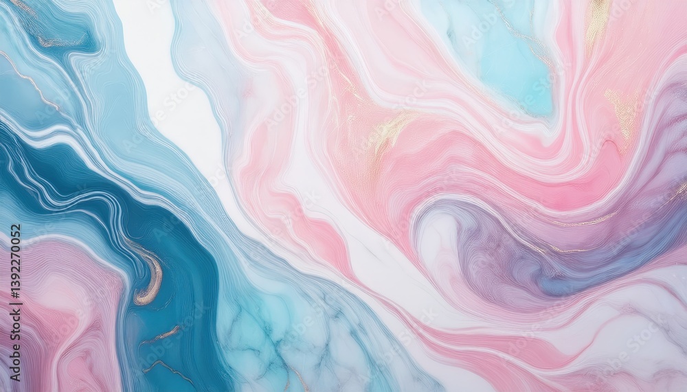 Obraz premium Abstract Swirls in Pastel Hues: A captivating dance of colors swirls across the canvas, forming an elegant composition. Soothing pastel shades blend in harmony.