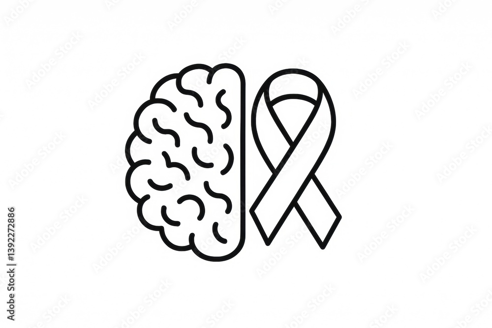 custom made wallpaper toronto digitalBrain health awareness symbol with mental health ribbon for mindful support concepts