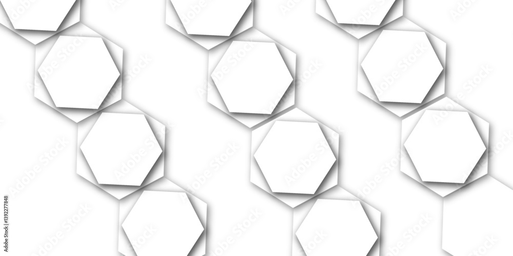 Abstract set of hexagon out line light grey and white hexagon 3d effect pattern with shadow seamless texture background. Use for book, poster, flyer, website vector illustration. Abstract set of hexagon out line light grey and white hexagon 3d effect pattern with shadow seamless texture background. Use for book, poster, flyer, website vector illustration.